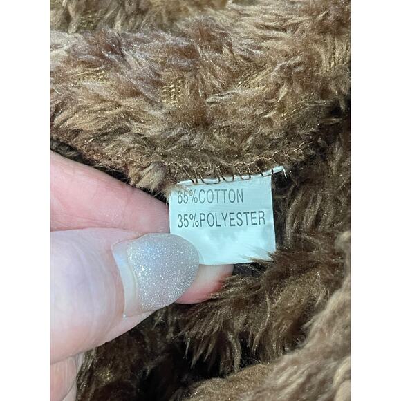 Brown Coffee Soft Cozy Fluffy Button-down Hoodie-Jacket Small - Picture 7 of 7